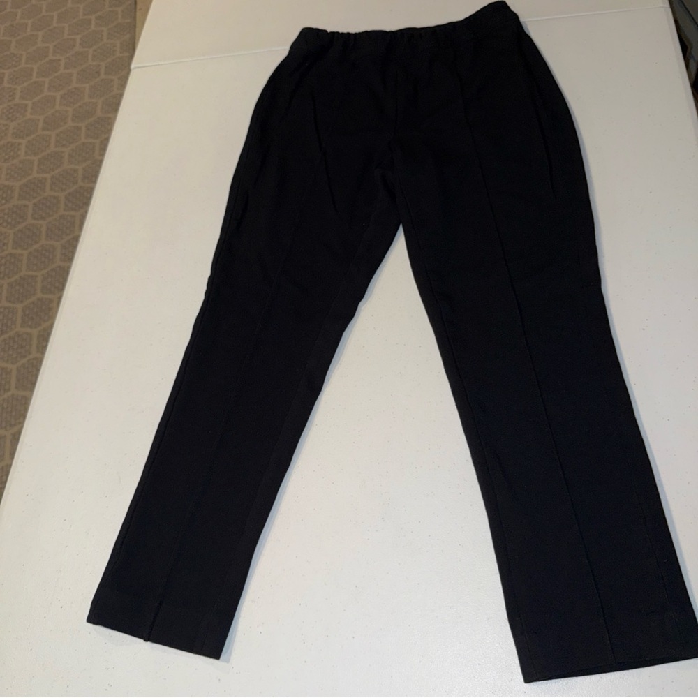 Soft Surroundings Black Knit Pull On Straight Leg Pants Petite XS 35984